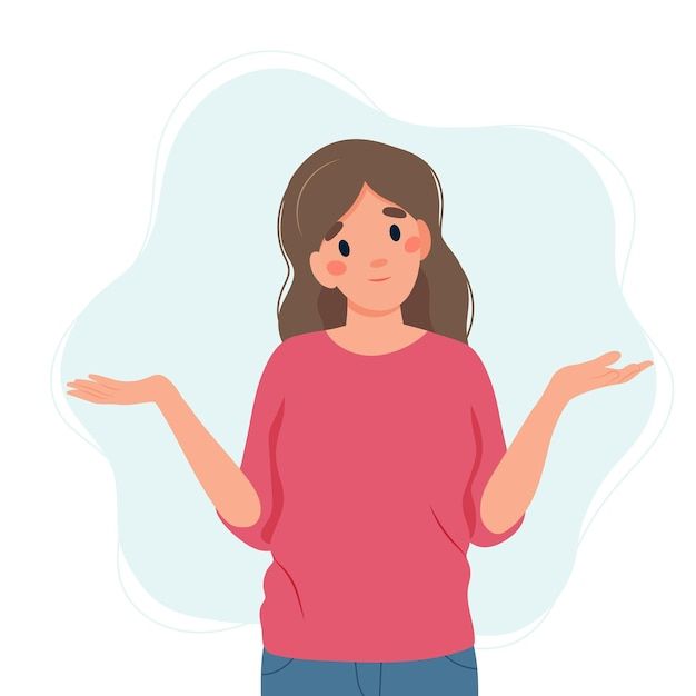 Girl asking question illustration